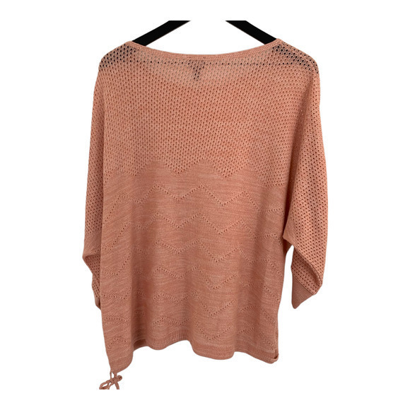 Soho NY&C Womens Open Knit Sweater Light Orange Sz XL - Picture 2 of 4